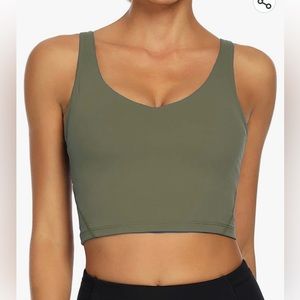 SOLD- Lemedy Women Sports Bra Longline Crop Tank Top- Padded